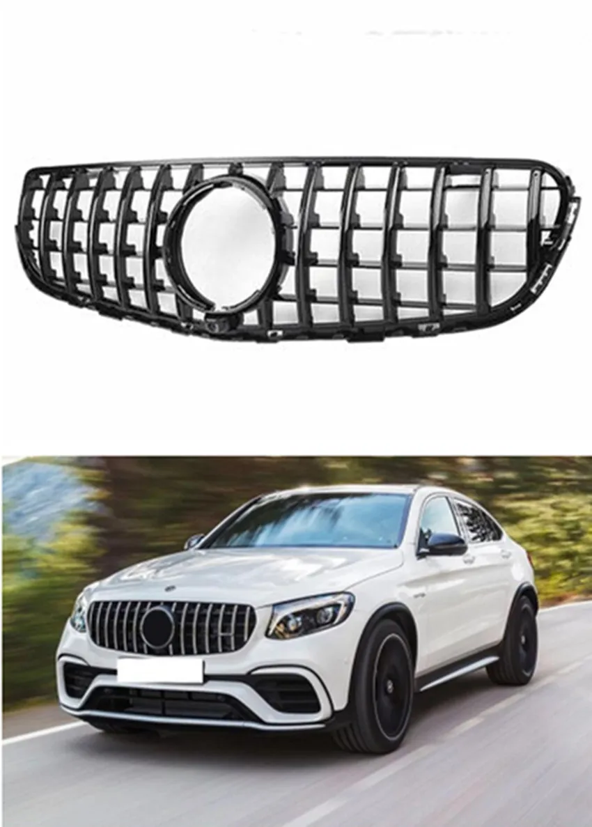 Передняя сетчатая решетка для гонок в стиле AMG GLC X253 GLC200 GLC250 GLC300 GLC450 Sport Version Silver 2017
