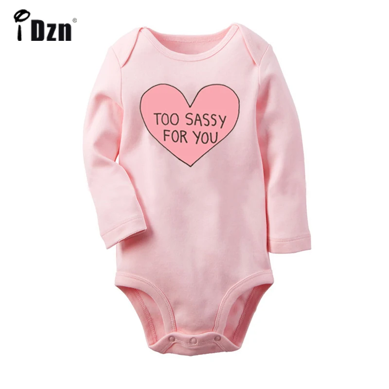 

Pink Love Too Sassy For You Love is Heart Design Newborn Baby Bodysuit Toddler Long Sleeve Onsies Jumpsuit Cotton Clothes