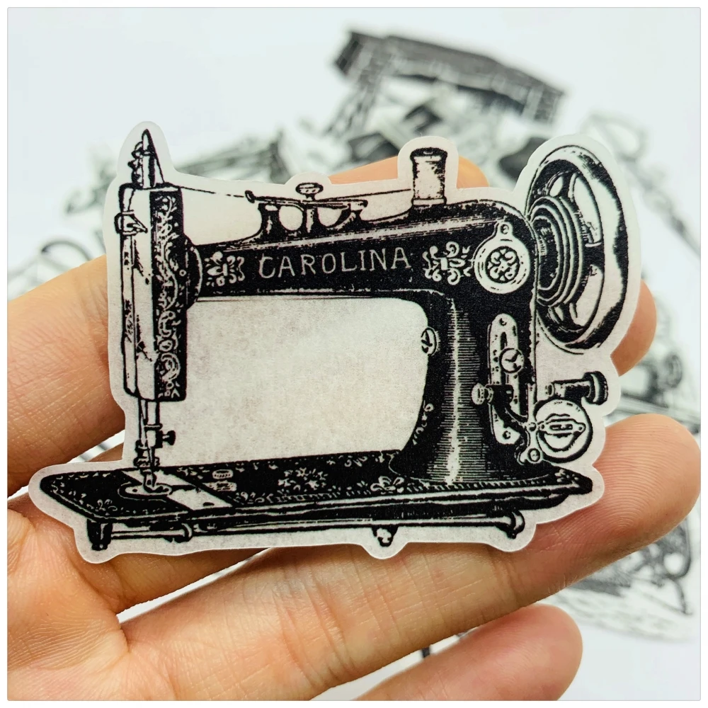 22 шт. Ретро Винтаж Черный Белый швейная машина наклейки Ножницы Набор для