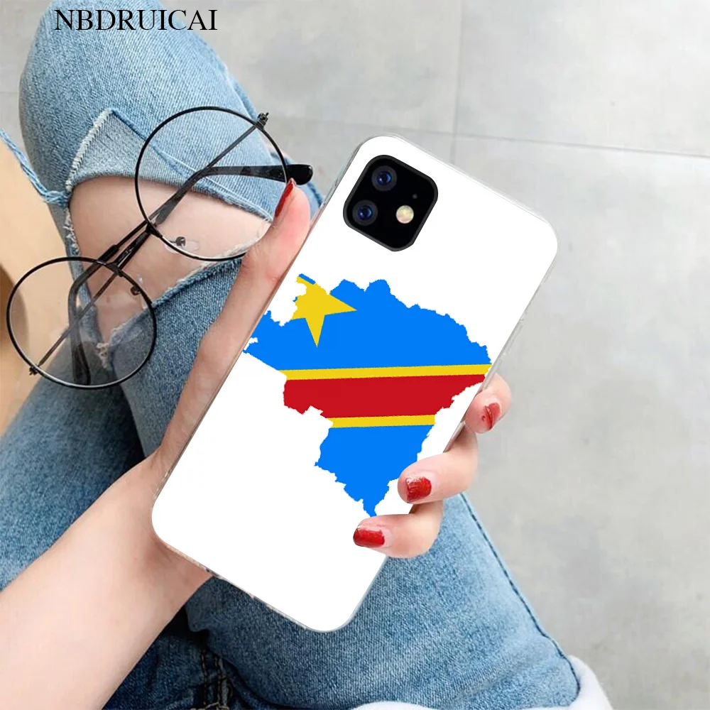 NBDRUICAI роскошный Национальный Флаг Конго черный ТПУ мягкий чехол для телефона iPhone