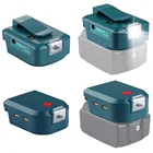 Адаптер аккумулятора со светодиодной подсветкой для Makita, 14,4 В18 в, литий-ионный аккумулятор BL1830 BL1430, двойной USB-конвертер, светодиодный режима, светодиодный светильник с пряжкой