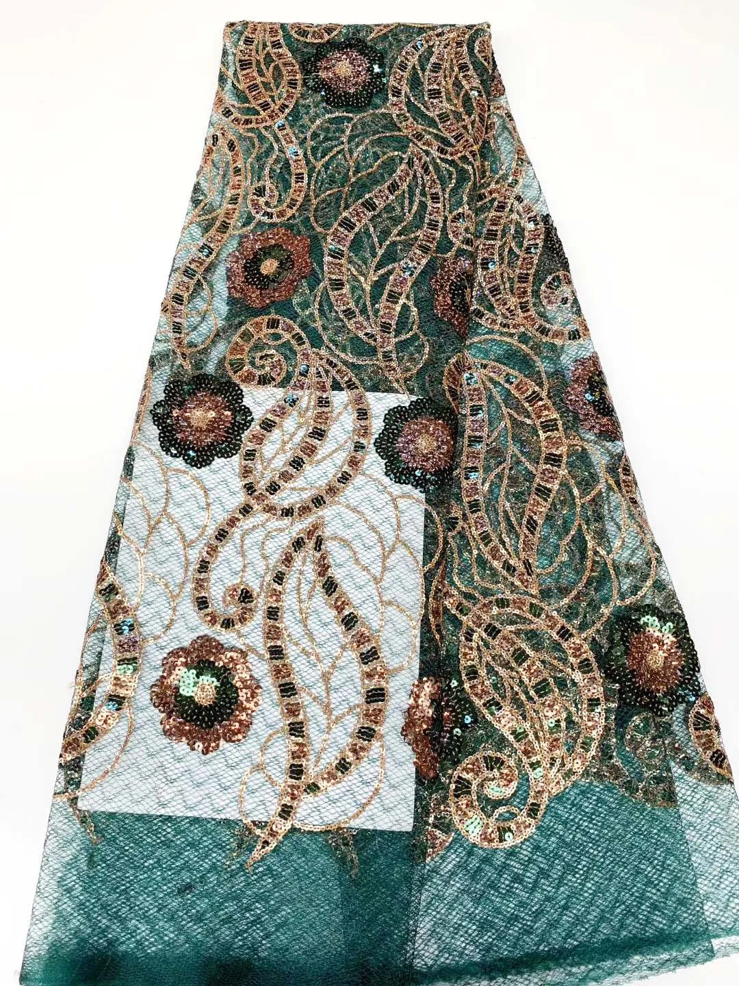 

Африканская кружевная ткань, 2019, высокое качество, зеленый, черный, Африканский французский тюль, кружевная ткань с блестками, гипюр, нигери...