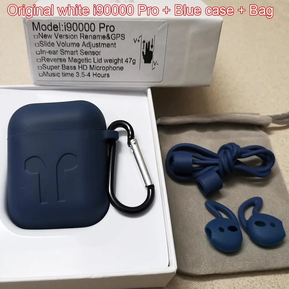 Original BlueCase Новейший i90000 Pro Tws Air 2, беспроводной Bluetooth наушник с регулировкой громкости 8D, супер бас PK i50000 i5000 i9000TWS - Цвет: Original BlueCase