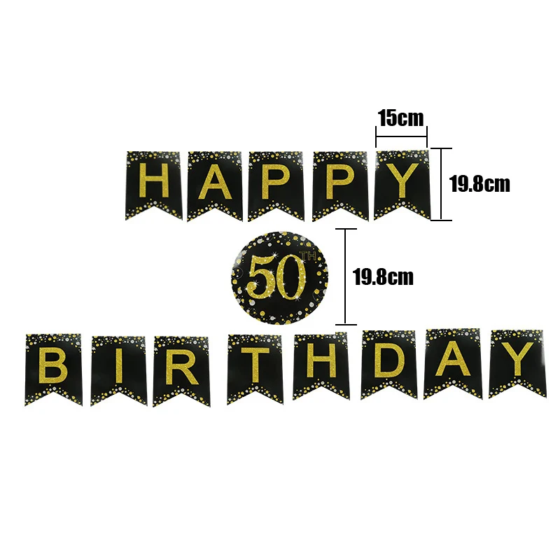 LINVIERLOVE черного и золотого цвета 21st 30th 40th 50th 60th баннера для дня рождения свадьбы