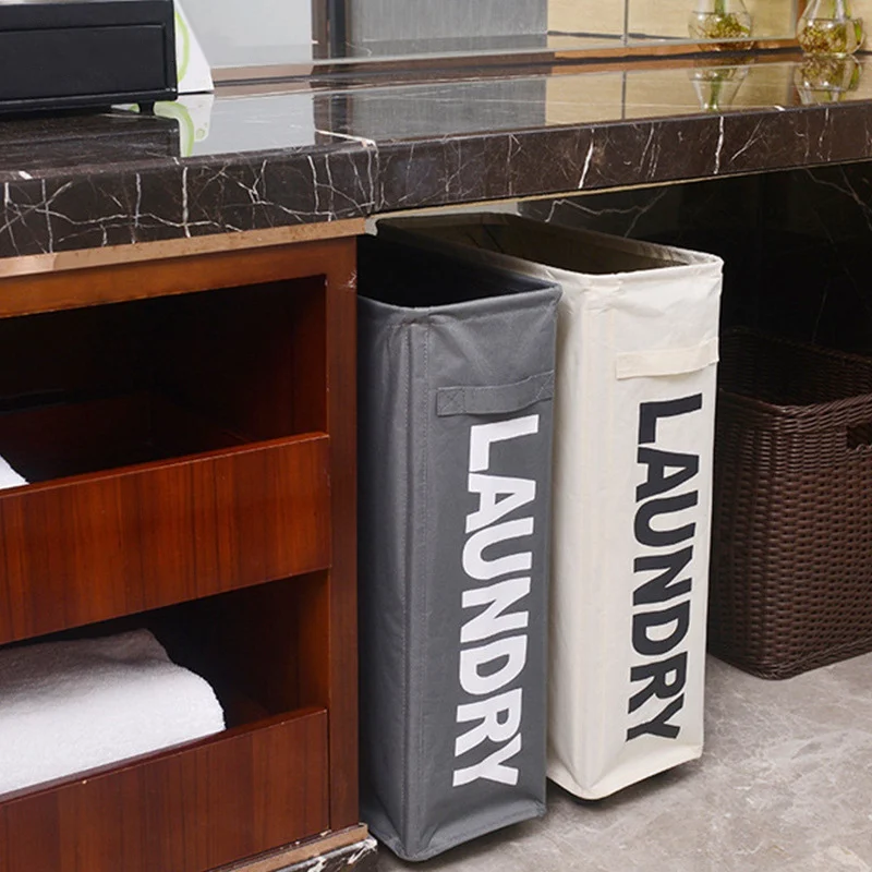 

Aluminum Frame Laundry Basket Can Be Folded Dirty Clothes Dirty Clothes Basket Tall Thin Laundry Basket With Brake Function