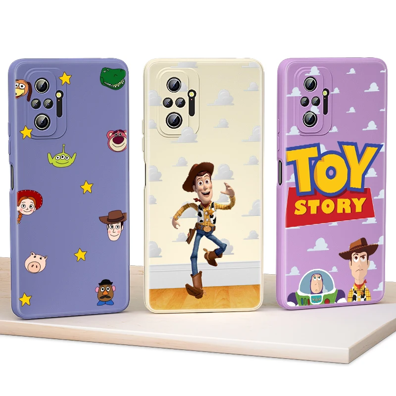 

Phone Case For Xiaomi Redmi Note 10S 10T 10 9T 9 9S 8T 8 7 Pro Max 5G Toy Story Animation Liquid Silicone Soft Cover