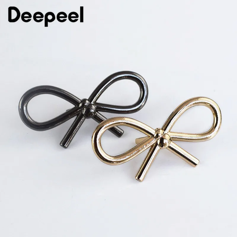 Deepeel 5/10 шт. 44*22 мм с бантом обувь декоративной металлической пряжкой и сумки декор
