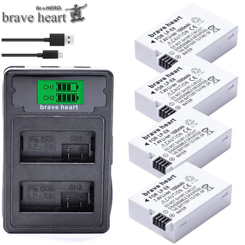 Bateria LP-E8 LPE8 LP E8 Аккумулятор Акку+ тип-c lcd двойное зарядное устройство для Canon EOS 550D 600D 650D 700D X4 X5 X6i X7i T2i T3i