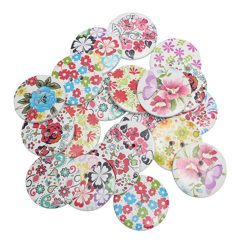 LF 20 шт смешанные цвета 40 мм круглые деревянные швейные пуговицы для ткани на