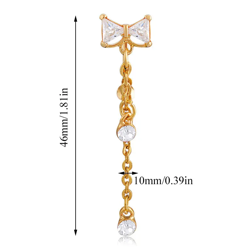 

Medical Stainless Steel Belly Button Ring Body Jewelry Piercing Crystal Bow-Knot Navel Umbilical Nail Earrings Body Jewelry