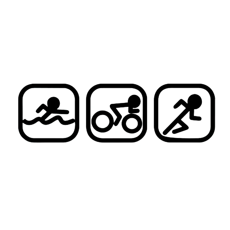 

16*4.8cm Triathlon Decal Sticker Decal Swim Bike Run Swim Run Bike JDM Car Accessories Motorcycle Helmet Car Styling