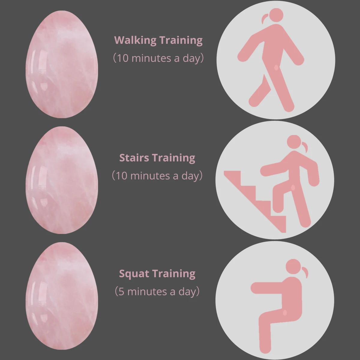 Прямая доставка просверленные Yoni набор яиц для массажа розового кварца