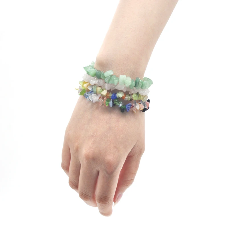 Браслет из натурального необработанного камня с кристаллами 5 8 мм|Браслеты