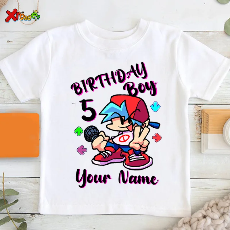 Birthday Boys T Shirt Custom Name Personalized Shirt FridayNight T Shirt Boyfriend T-shirt Kids Clothing Summer Baby Children 6T