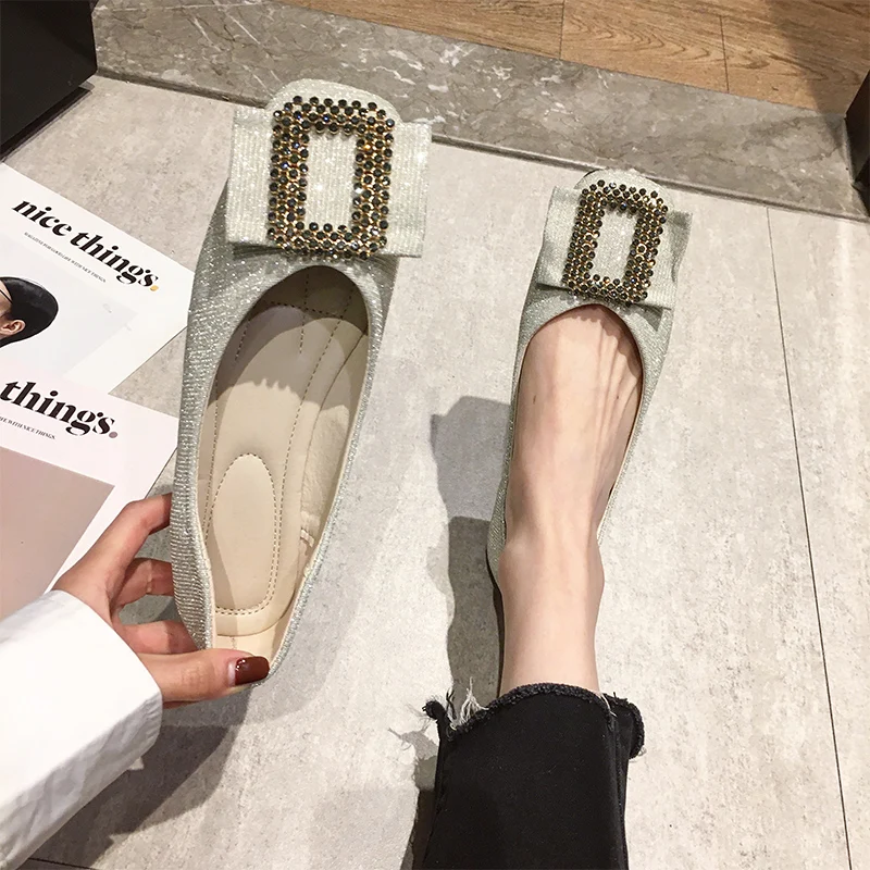 Женская обувь Новинка 2020 года с квадратным носком на плоской подошве Бабушкины