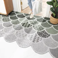 Nordic Cut Printed PVC Silk Loop Floor Doormat Carpet Home Entrance Mats Carpet Living Room Bedroom Bathroom Non-Slip Door Mats