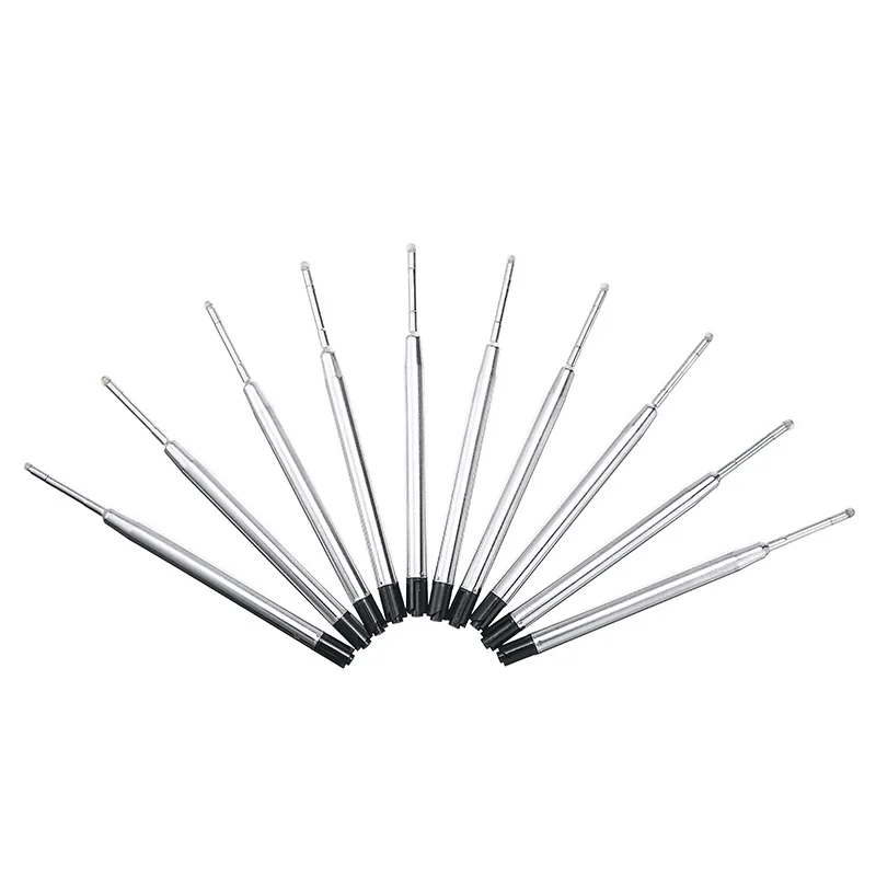

10Pcs Stainless Steel Black Ballpoint Pen Ink Refills Fine Point Medium For All Parker Style Roller Ball Pen