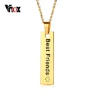 Vnox Золото Тон бар ожерелье кулон подарки для нее Бесплатная гравировка персонализированные имя Дата Любовь слова ожерелье s