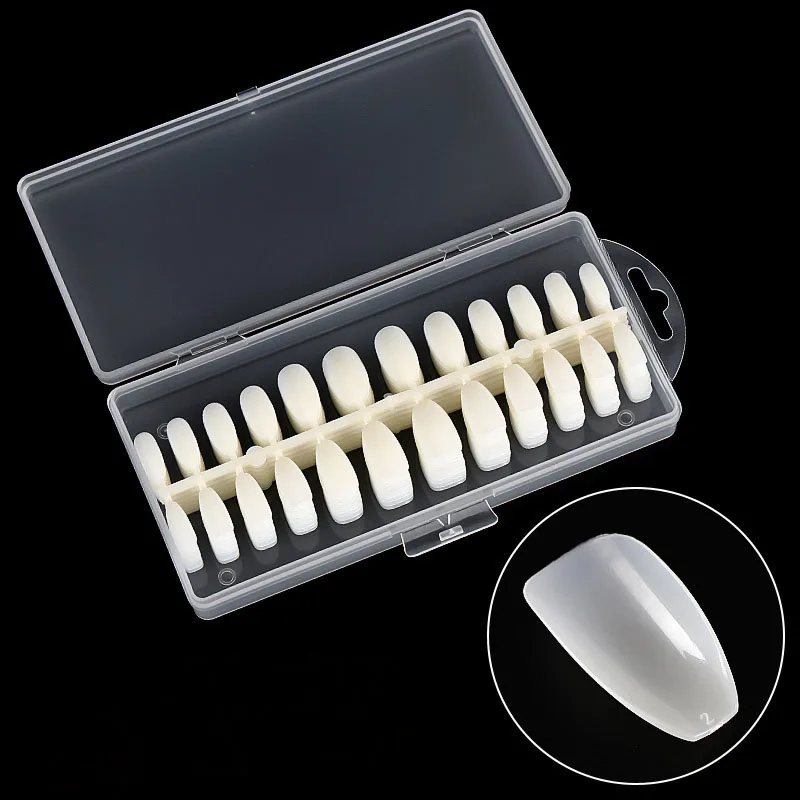 

1BOX of 240pcs Tips Ultra-thin False Nails PVC Transparent Fold Seamless Full Cover Fake Nails Water Drop Ballet Nail Art Tools