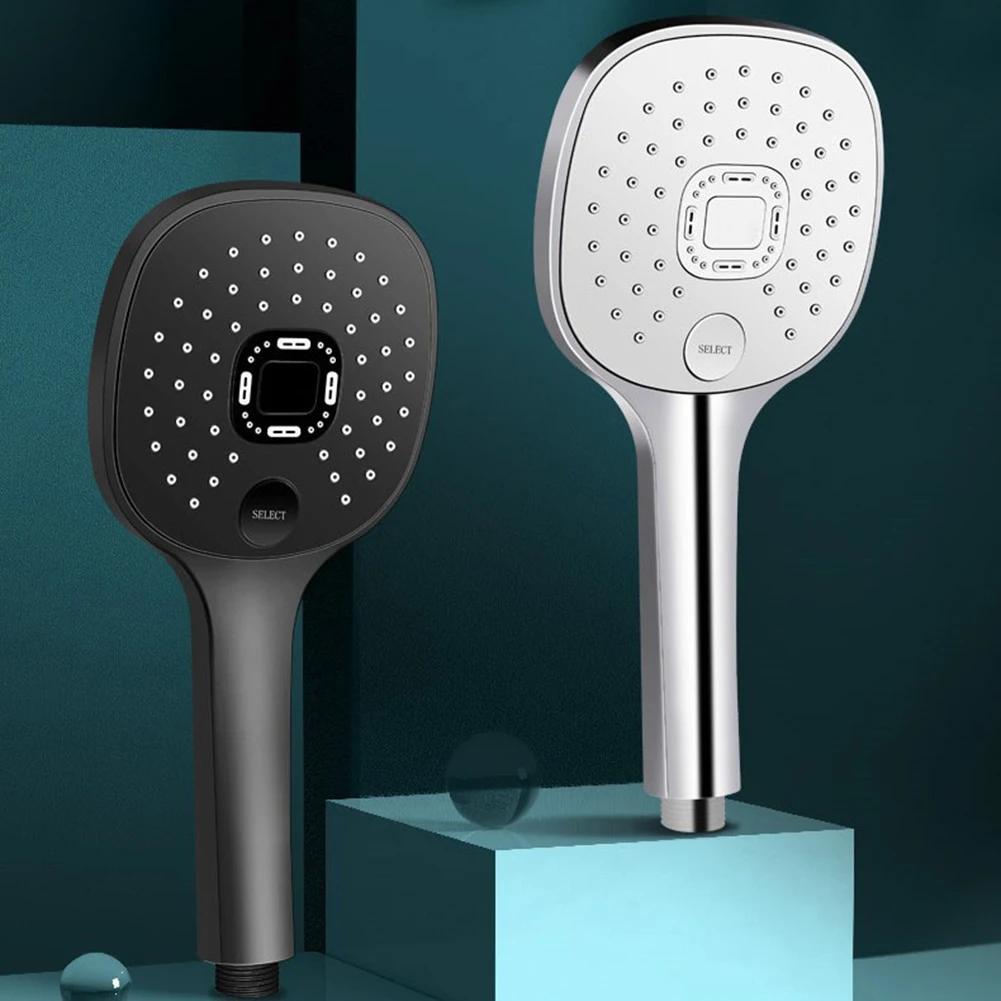 

High Pressure 3 Mode Shower Head Rainfall ABS Round Water Saving G1/2 Bath Adjustable Faucet Wall Mounted Eco Shower Black/White