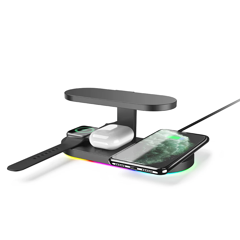 

Беспроводное зарядное устройство с УФ-светом, USB-выход, кабель Type-C для зарядки смартфона мобильный телефон, iPhone и часов