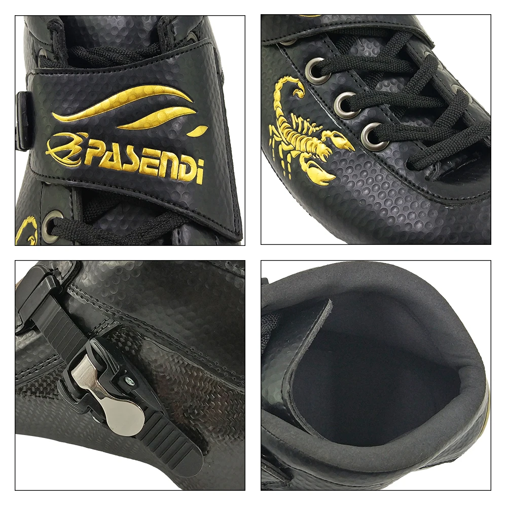 

PASENDI carbon racing skate city run roller inline skates speed man women 100/110mm big 3 wheel Frame Adults Speed Skating Shoes