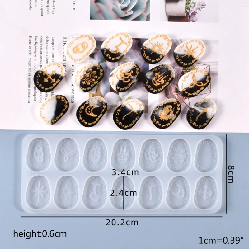 

Crystal Epoxy Resin Mold Rune Divination Casting Silicone Mould DIY Crafts Tool