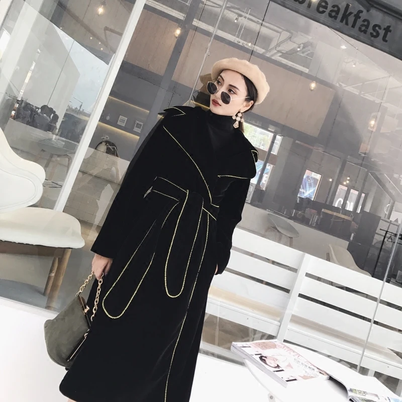 [LANMREM] 2019 осень и зима новые продукты мода Ретро Длинный секционный тонкий толстый