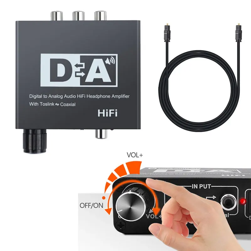 Hi Fi ЦАП Amp преобразователь аудиосигнала из цифрового в аналоговый декодер 3 5 мм AUX