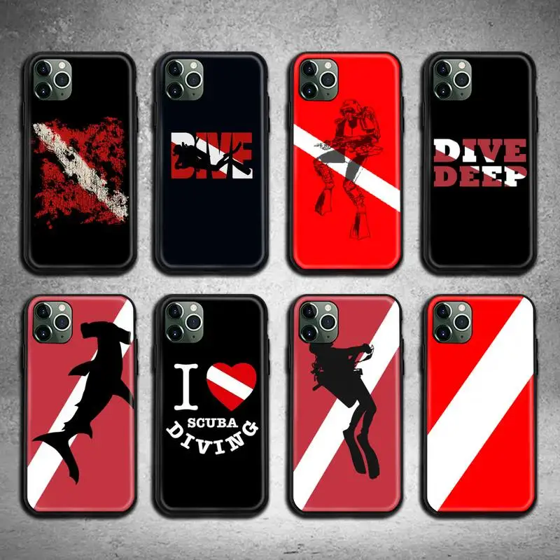 

Diver Down Scuba Flag Phone Case for iphone 12 pro max mini 11 pro XS MAX 8 7 6 6S Plus X 5S SE 2020 XR case