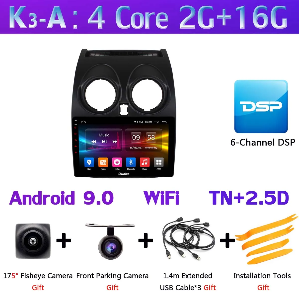 K3-A " 360 ° панорамный автомобильный dvd-плеер на основе Android gps навигация радио для Nissan Qashqai 1 2006-2013 J10 мультимедиа CarPlay DSP 4G LTE - Цвет: K3-A