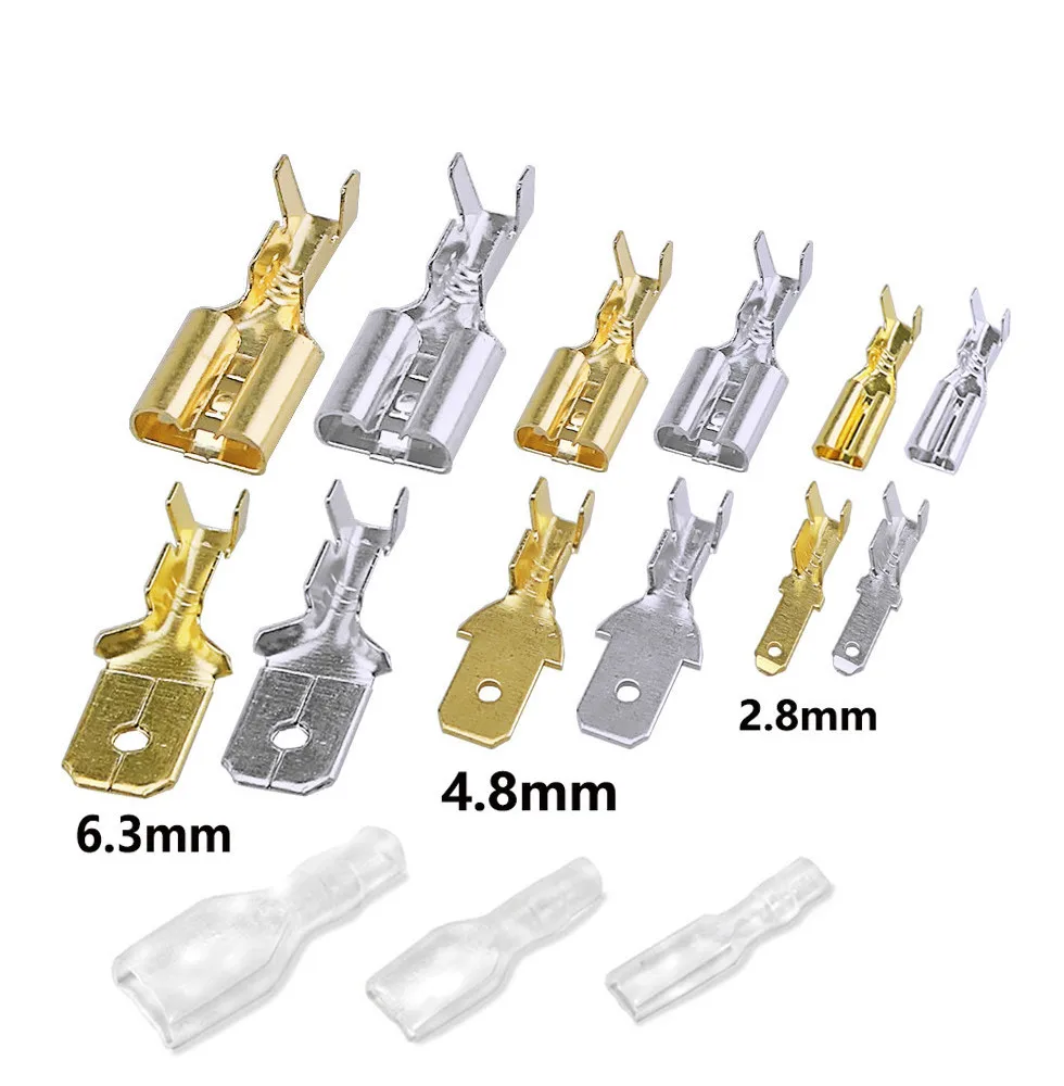 Обжимные клеммы лопатка Папа мама 100 шт./25 комплектов коннекторы для 22 16 AWG 0 5 мм2 1 2