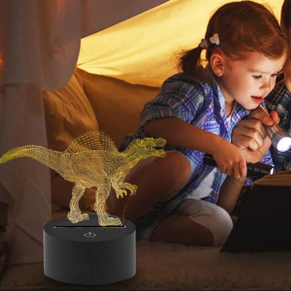 Светодиодный ночсветильник в виде динозавра цветная Настольная лампа с
