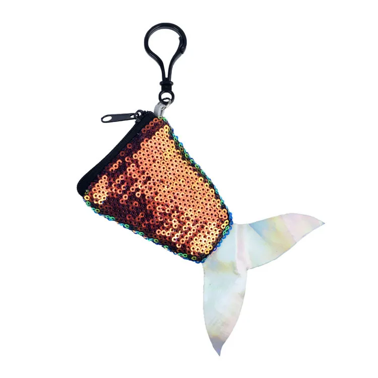 Хвост русалки брелок для девушек подвеска с блестками кошелек монет модная