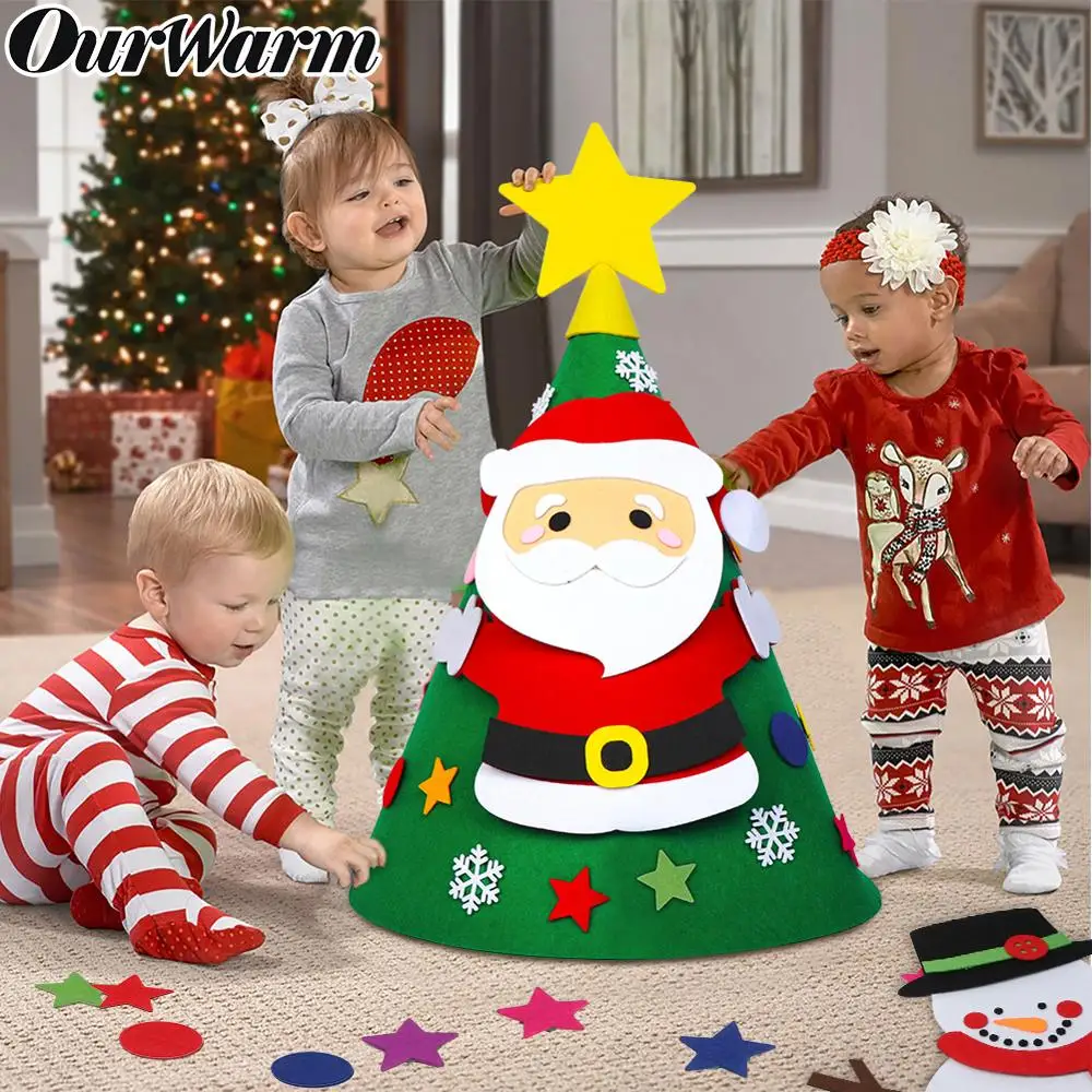 OurWarm новогодние игрушки Игрушка Рождество 3D DIY Войлок Рождественская елка веселое Рождественское украшение Новогоднее украшение для дома снеговик украшения