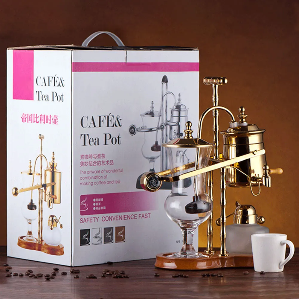 Ручной тип домашняя кофеварка королевская Бельгийская кофемашина Золотой сифон