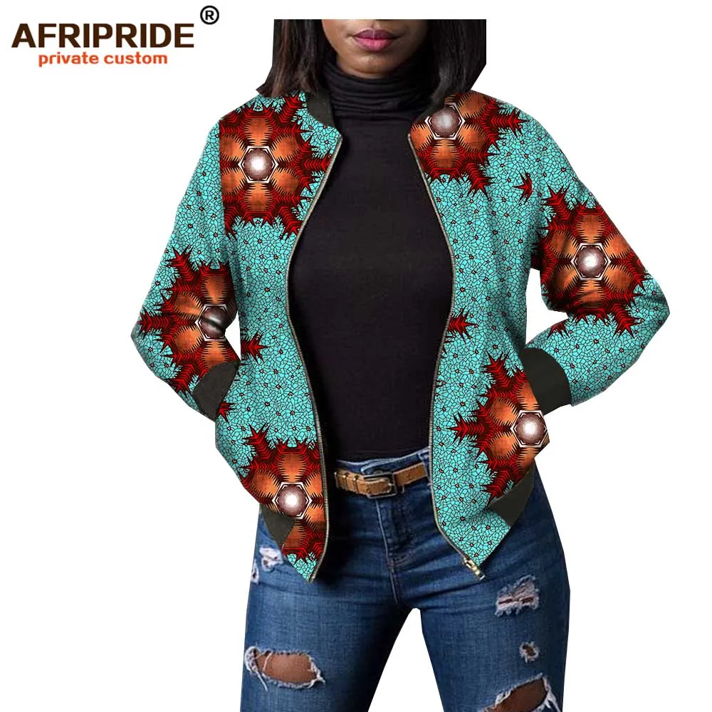 Весенняя африканская куртка dashiki для женщин AFRIPRIDE заказной bazin richi полный рукав o-образным вырезом Повседневная Женская куртка A1824009 - Цвет: 309X