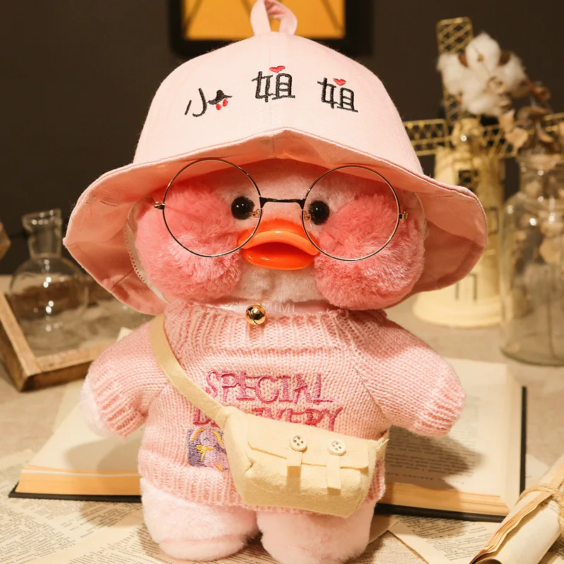 

Kawaii LaLafanfan утка плюшевые игрушки милые животные желтая утка мягкие волосы куклы игрушки Рождественский подарок на день рождения Детские укр...