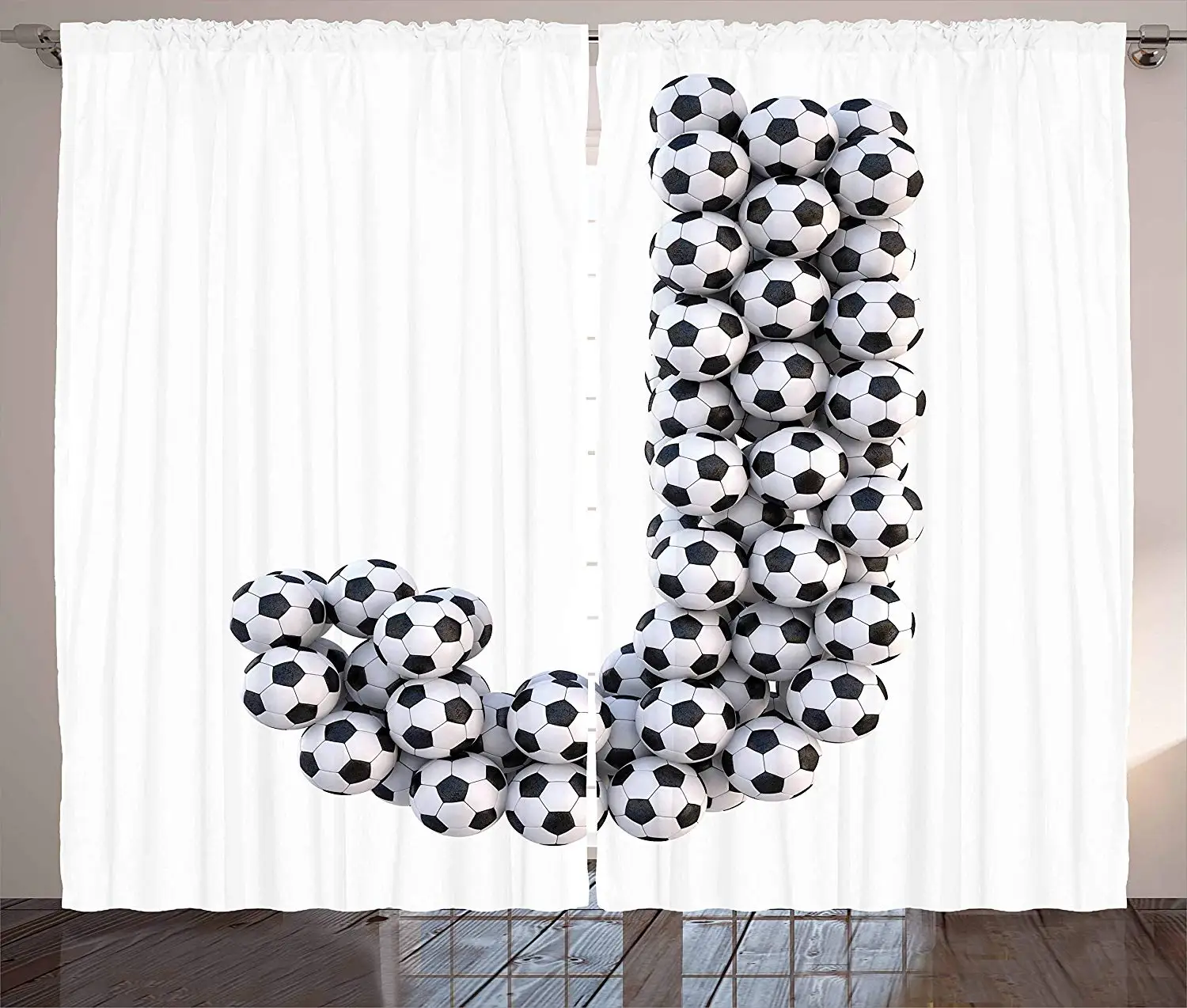 Шторы с буквами J футбольные мячи в виде букв занавески на окна для гостиной и