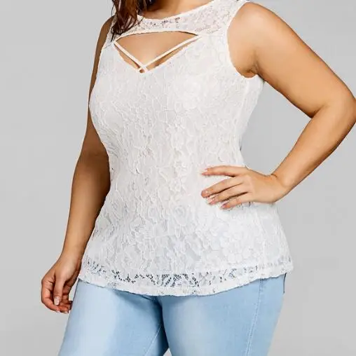 Женская белая блузка размера плюс 5XL прозрачная Асимметричная Кружевная блуза 2020