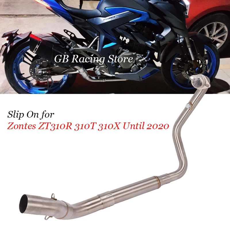 

for Zontes ZT310R 310T 310X Until 2020 Motorcycle Front Link Pipe Stainless Steel Set System Non-destructive installation Escape
