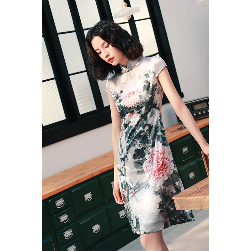 Новое летнее женское Платье Ципао в китайском стиле для молодых девушек свежее