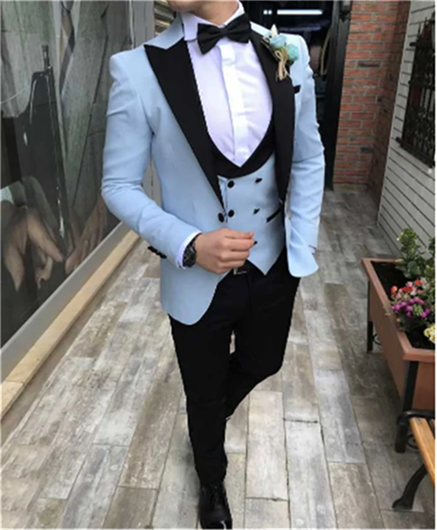 2020 new men's dress suit men's wedding party dress bridegroom best man tuxedo performance suit (jacket + pants + vest)