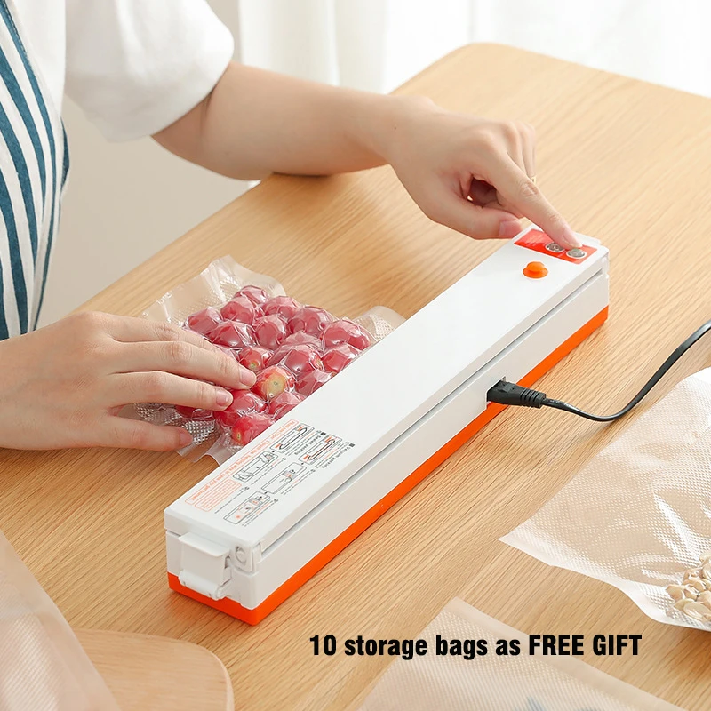 220v household food vacuum sealer electric vacuum packaging machine for food storage kitchen appliances 10 bags free free global shipping