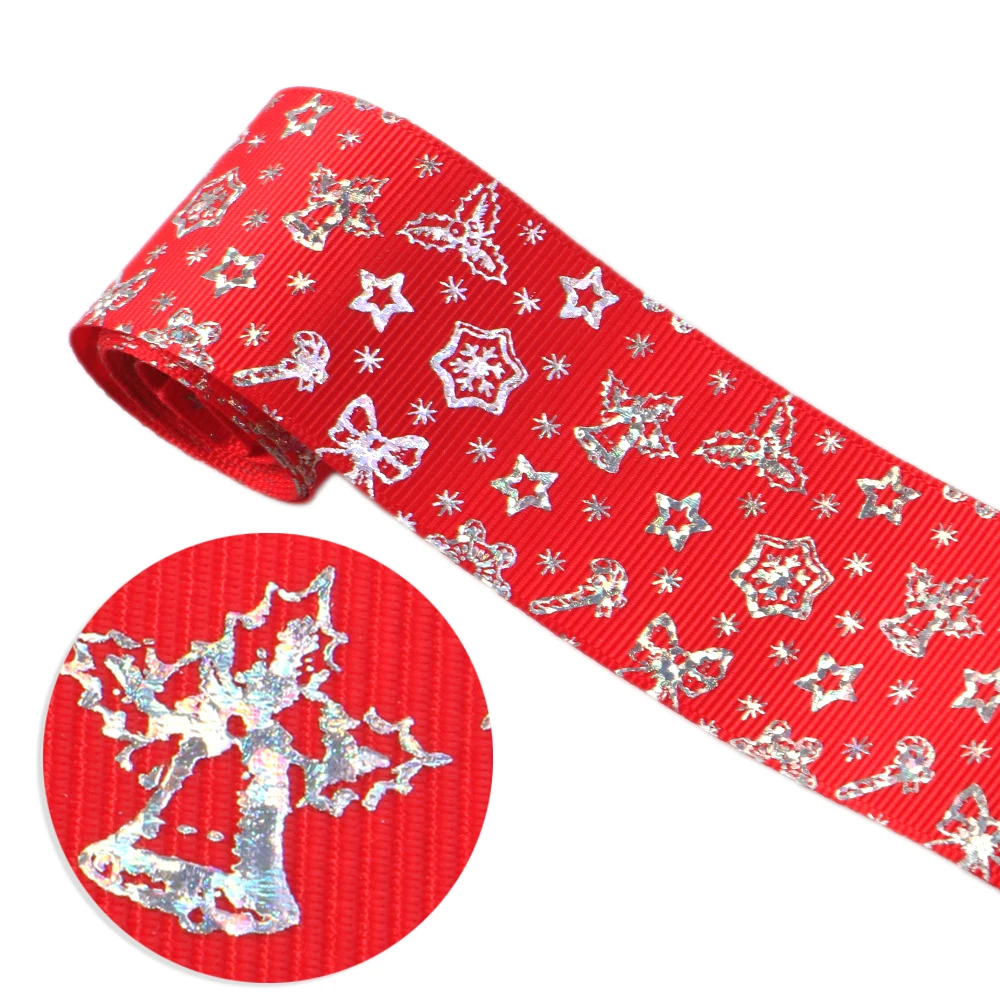 David accessories 50 ярдов/рулон 1,5 ''38mm рождественские лазерные корсажная лента DIY лук, сумок, обуви, Материал, украшение дома, 50Yc7837 - Цвет: 1091676001