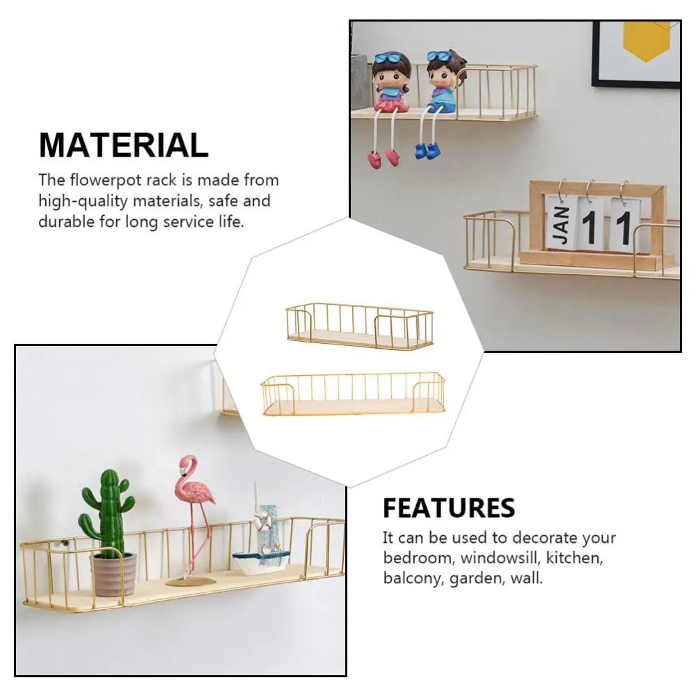 

2pcs Simple Flowerpot Storage Shelf Hanging Rack Wall Mounted Flower Rack