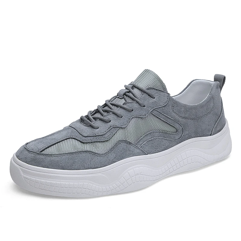 

Mens Sneakers Fashion Leather Casual Shoes Men Lace Up New 2020 Sneaker Rubber Sole Non-slip Breathable Soft Flats Men Shoes