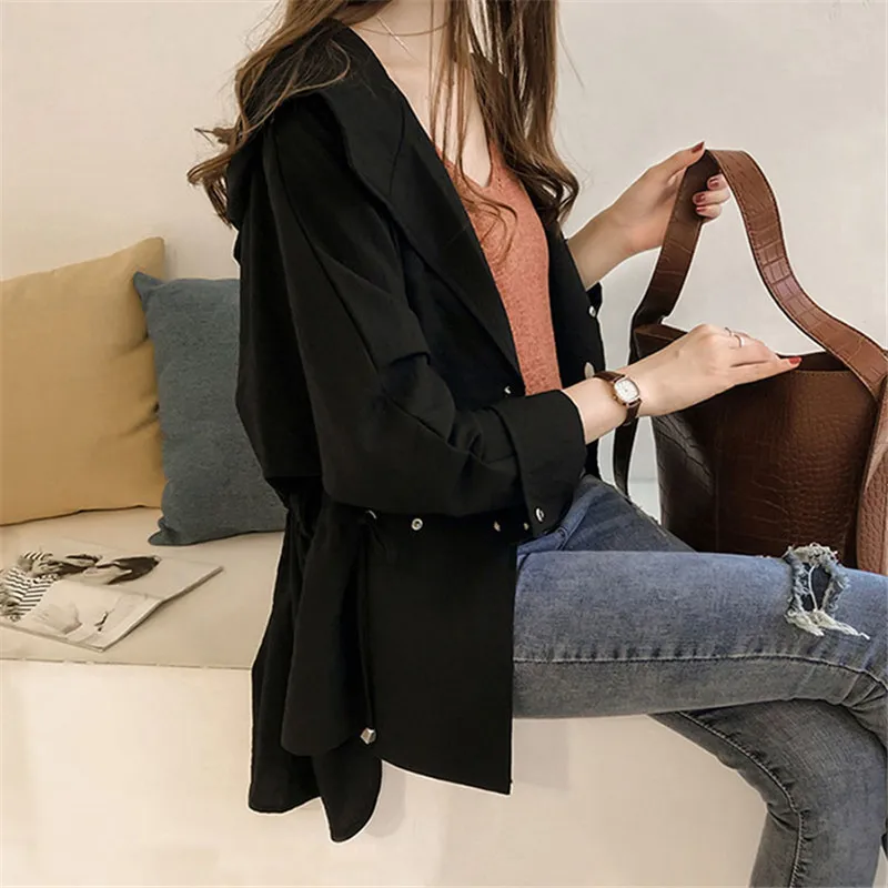 Fashion Women's Trench Coat 2020 New Spring Autumn Windbreaker Large Size 5XL Sashes Slim Casual Thin Coats Outerwear Female Top | Женская