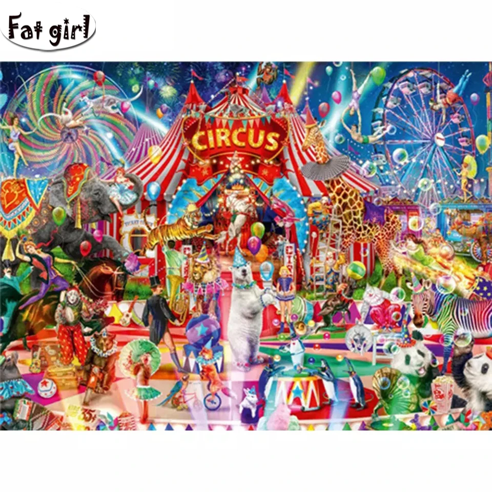 

Алмазная вышивка 5D с квадратными и круглыми стразами, картина с изображением животных, праздничная мозаика для вышивки крестиком, подарок р...