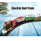 Рождественский подарок, имитация классического поезда со звуковой дорожкой, батарея, фигурки Санта Клауса, игрушки для детей